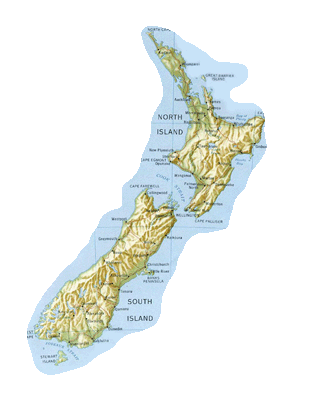 Map of New Zealand